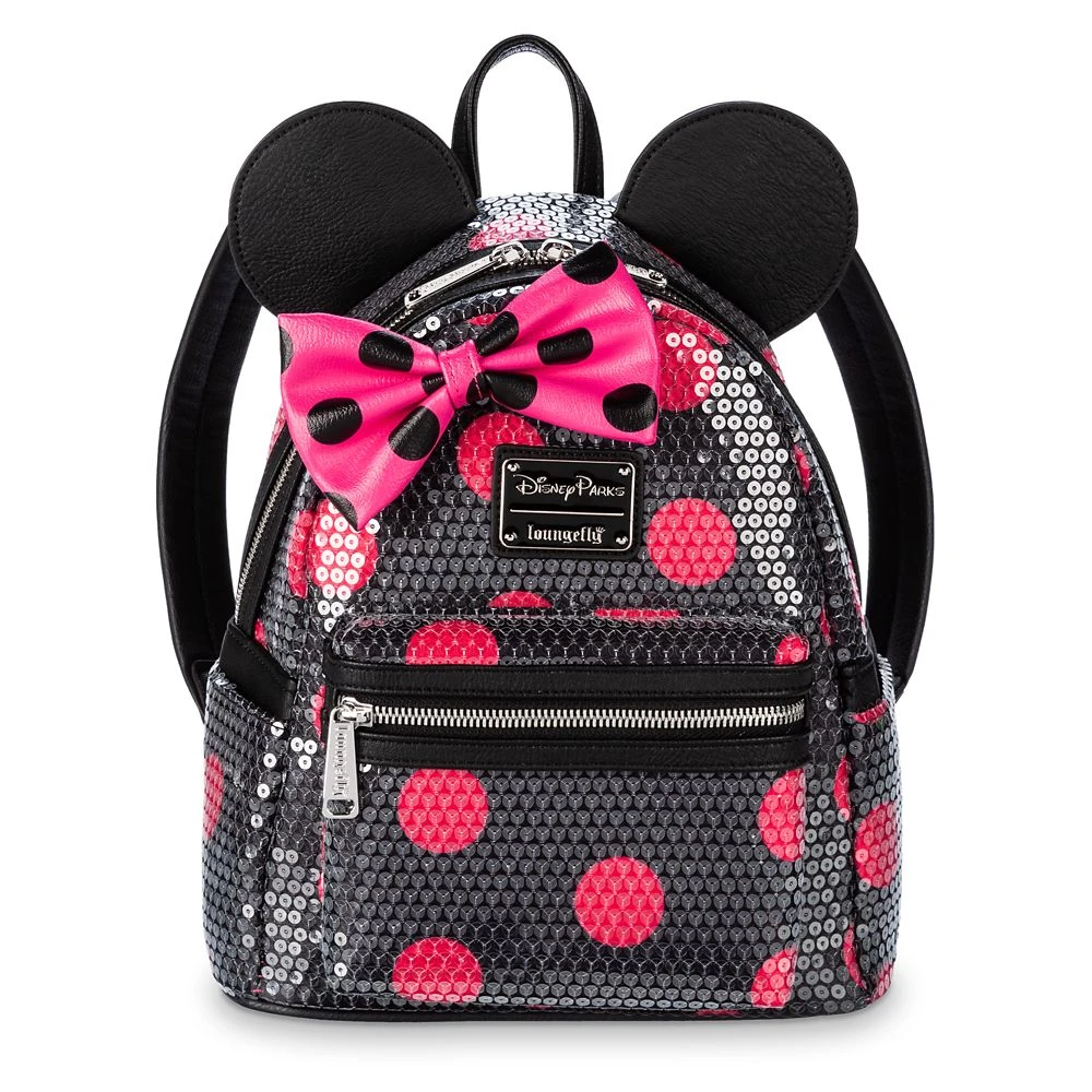 Disney Minnie Mouse Sequined Polka Dot Loungefly Mini Backpack 3 Disney Minnie Mouse Sequined Polka Dot Loungefly Mini Backpack