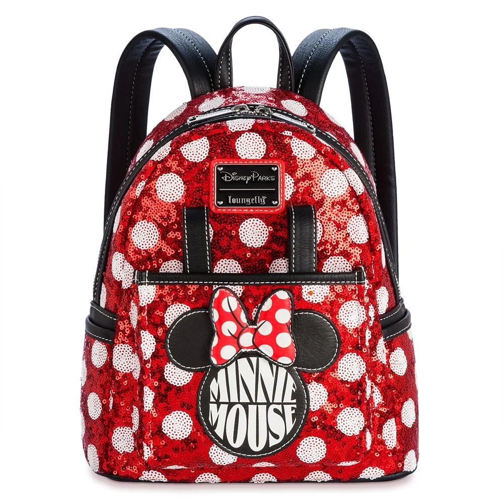 Disney Minnie Mouse Sequin Polka Dot Loungefly Mini Backpack 3 Disney Minnie Mouse Sequin Polka Dot Loungefly Mini Backpack
