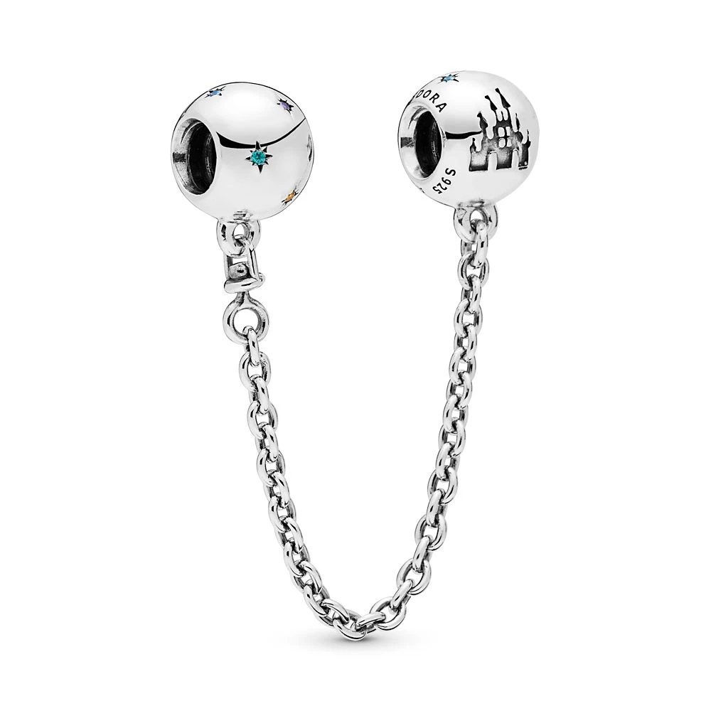 Fantasyland Castle Safety Chain Charm By Pandora – Disney Parks 3 Fantasyland Castle Safety Chain Charm By Pandora – Disney Parks