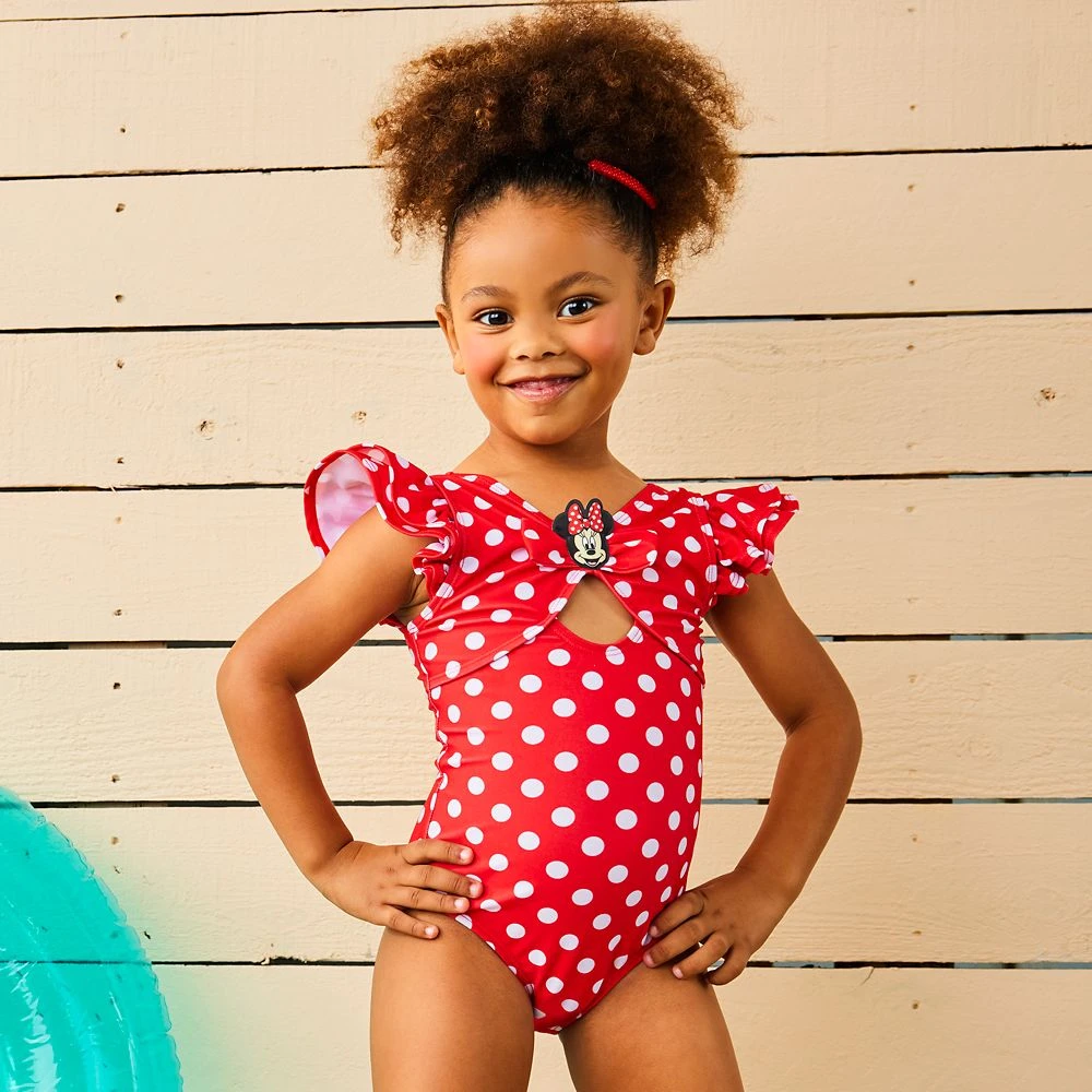 Disney Minnie Mouse Red Polka Dot Swimsuit For Girls 4 Disney Minnie Mouse Red Polka Dot Swimsuit For Girls - Image 2