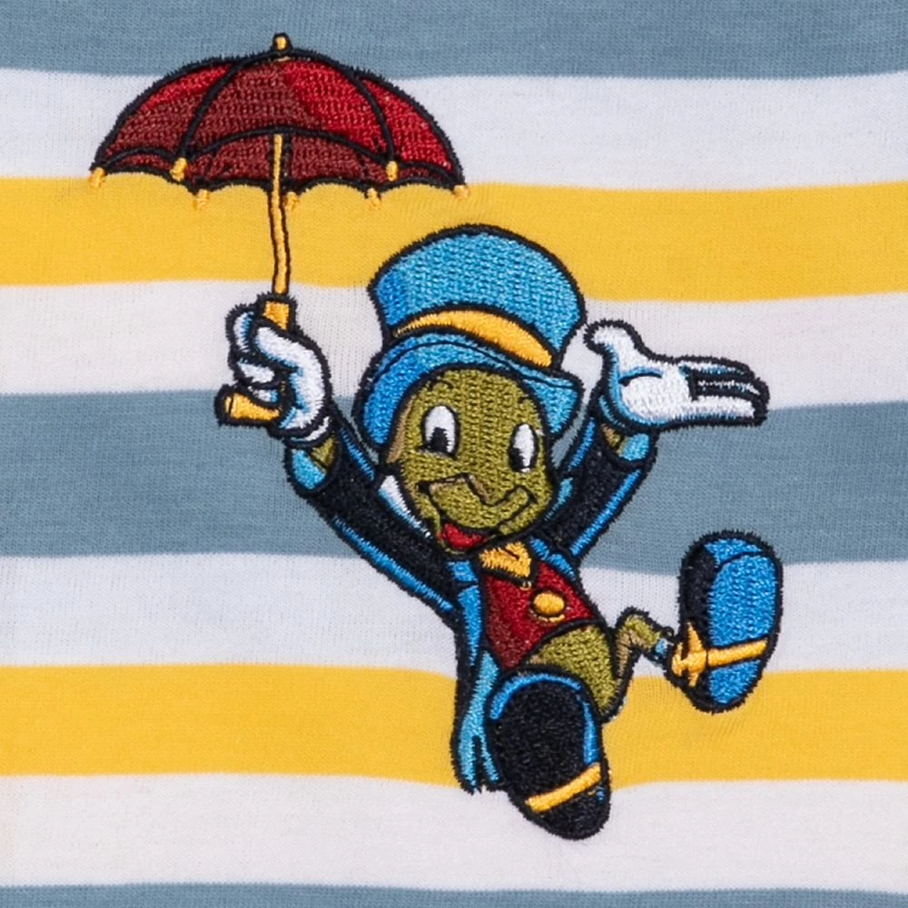 Disney Pinocchio And Jiminy Cricket Striped T-Shirt For Kids 6 Disney Pinocchio And Jiminy Cricket Striped T-Shirt For Kids - Image 4