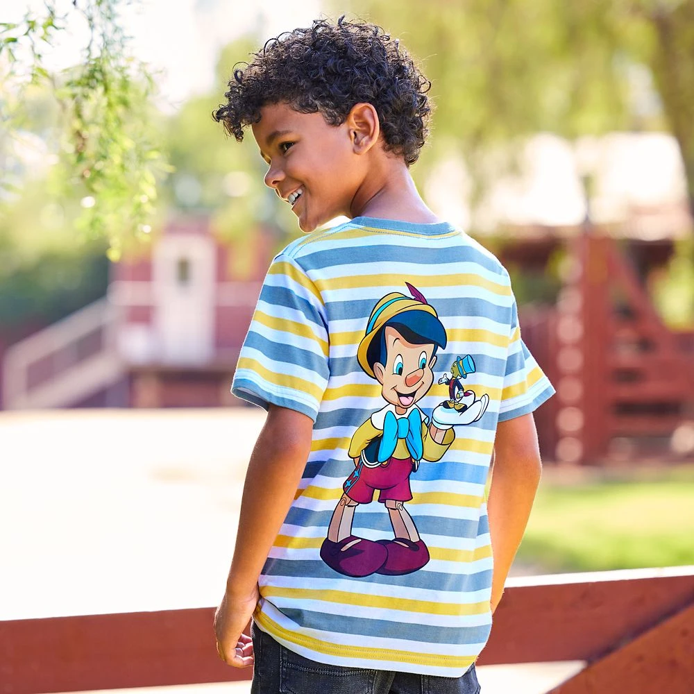 Disney Pinocchio And Jiminy Cricket Striped T-Shirt For Kids 8 Disney Pinocchio And Jiminy Cricket Striped T-Shirt For Kids - Image 6