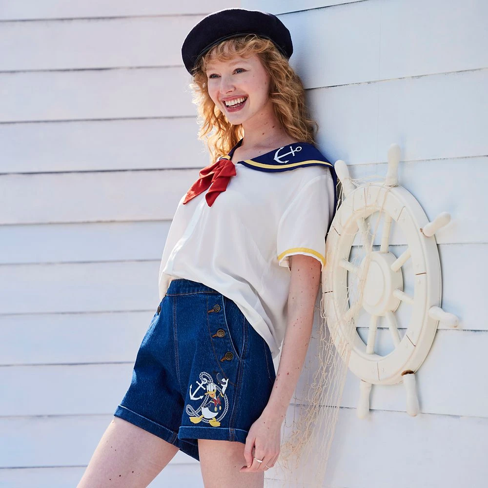 Disney Donald Duck Denim Shorts For Women – 90th Anniversary 4 Disney Donald Duck Denim Shorts For Women – 90th Anniversary - Image 2