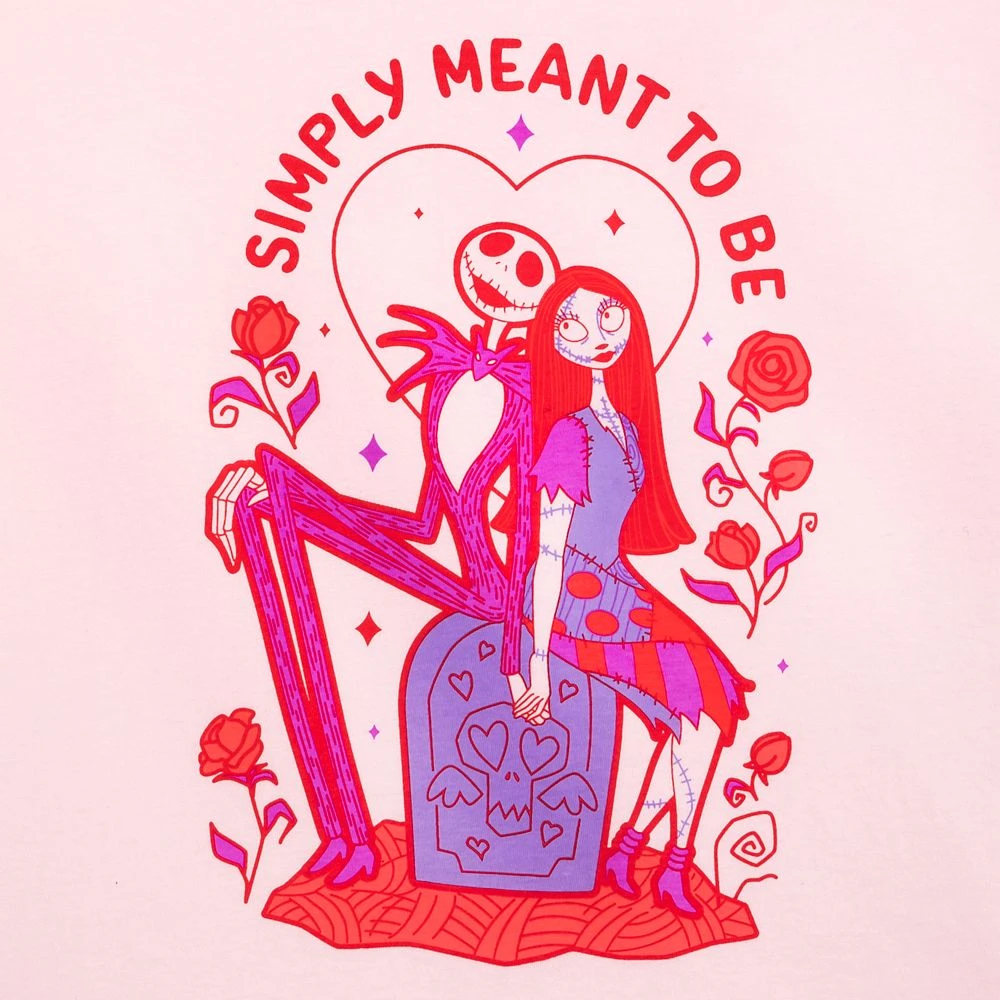 Disney Jack Skellington And Sally Valentine's Day T-Shirt For Women – The Nightmare Before Christmas 4 Disney Jack Skellington And Sally Valentine's Day T-Shirt For Women – The Nightmare Before Christmas - Image 2