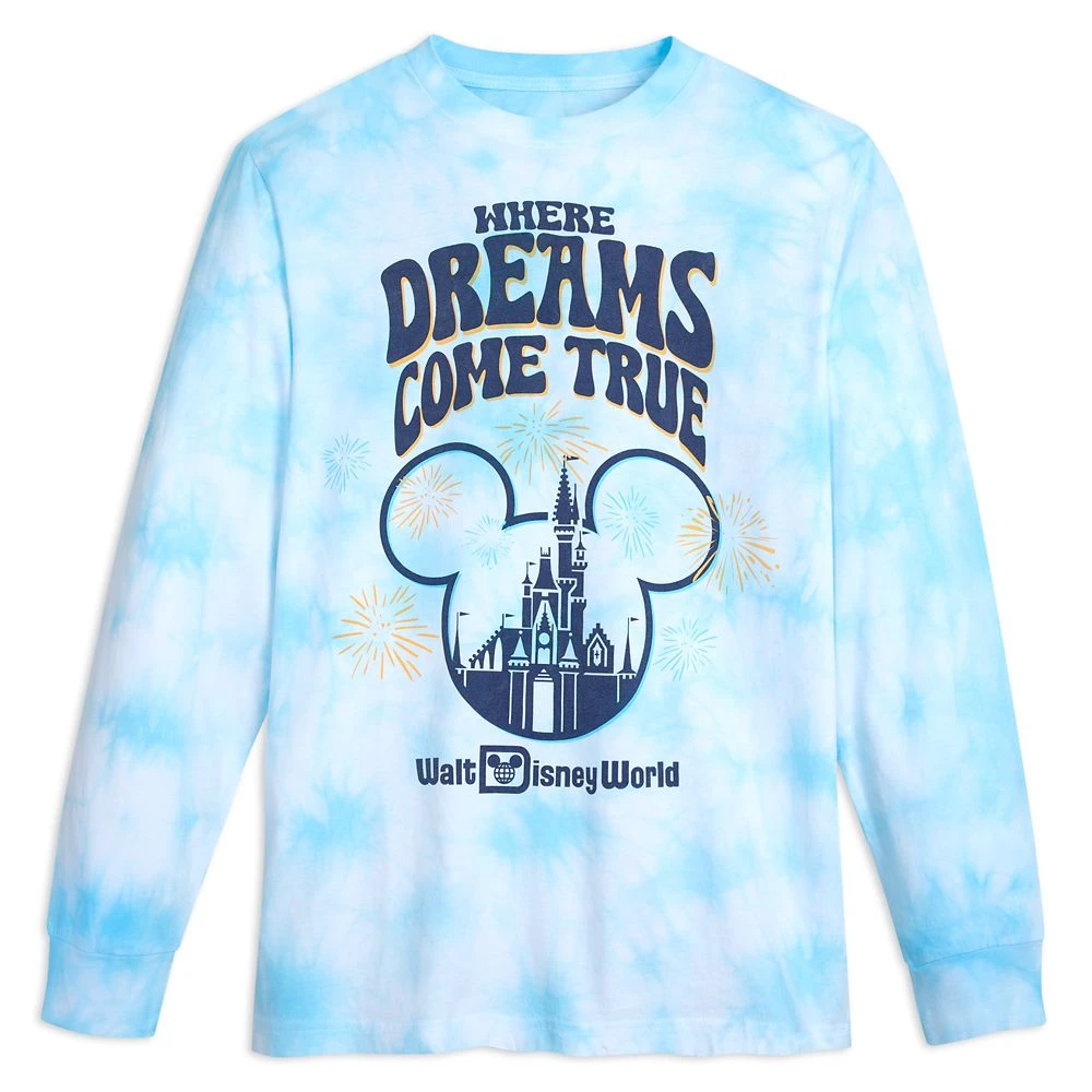 Mickey Mouse Icon And Cinderella Castle Long Sleeve Tie-Dye T-Shirt For Adults – Walt Disney World 3 Mickey Mouse Icon And Cinderella Castle Long Sleeve Tie-Dye T-Shirt For Adults – Walt Disney World