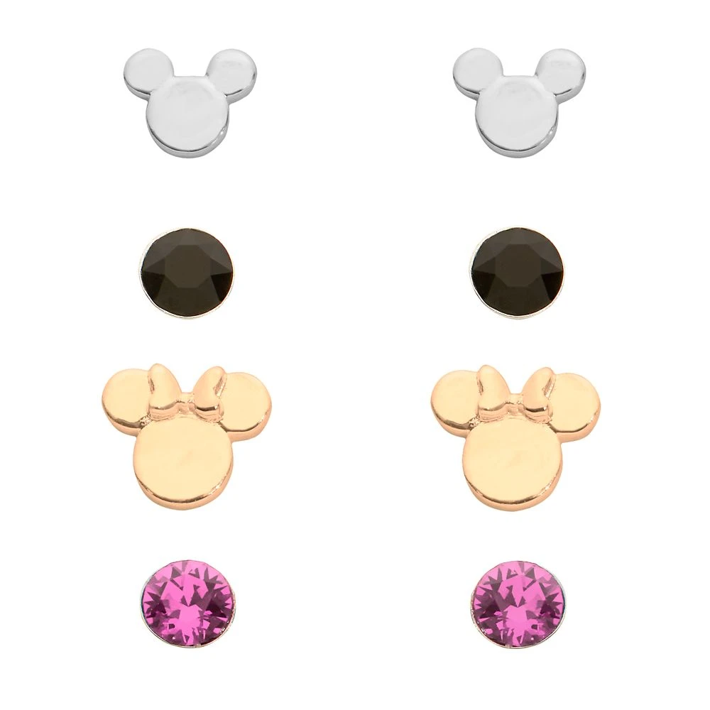 Disney Mickey And Minnie Mouse Earring Set 3 Disney Mickey And Minnie Mouse Earring Set