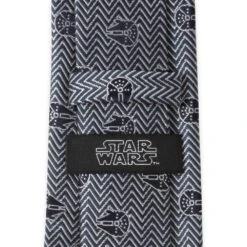 Disney Millennium Falcon Herringbone Blue Silk Tie For Adults – Star Wars -Disney 6730059363452 3