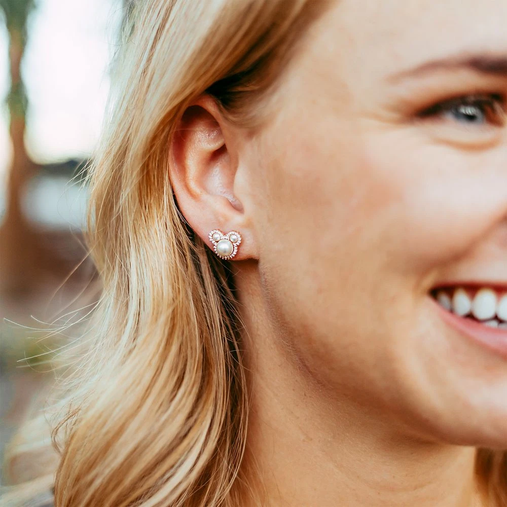 Disney Mickey Mouse Icon Pearl Earrings By Rebecca Hook – Rose Gold 4 Disney Mickey Mouse Icon Pearl Earrings By Rebecca Hook – Rose Gold - Image 2