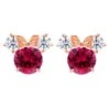 Disney Minnie Mouse Birthstone Earrings By CRISLU – Rose Gold 1 Disney Minnie Mouse Birthstone Earrings By CRISLU – Rose Gold -Disney 7401057014191