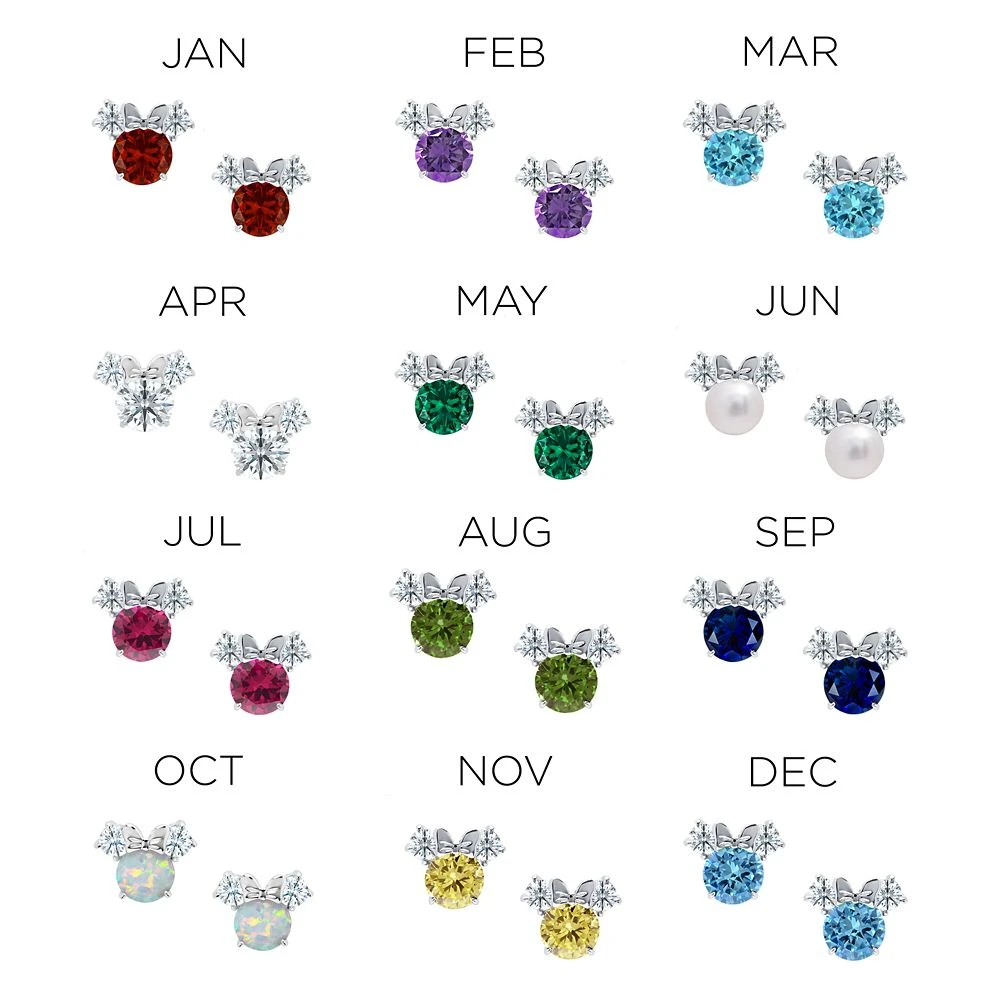Disney Minnie Mouse Birthstone Earrings For Kids By CRISLU – Platinum 4 Disney Minnie Mouse Birthstone Earrings For Kids By CRISLU – Platinum - Image 2