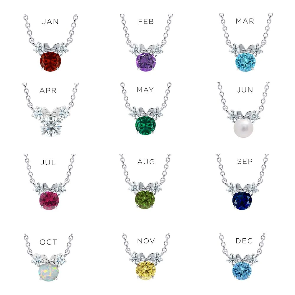 Disney Minnie Mouse Birthstone Necklace For Kids By CRISLU – Platinum 4 Disney Minnie Mouse Birthstone Necklace For Kids By CRISLU – Platinum - Image 2