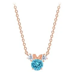 Disney Minnie Mouse Birthstone Necklace For Kids By CRISLU – Rose Gold