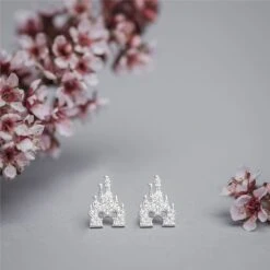 Disney Mickey Mouse Fantasyland Castle Earrings By Rebecca Hook – Silver -Disney 7401057283074 3