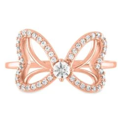 Disney Minnie Mouse Bow Rose Gold Ring By Rebecca Hook