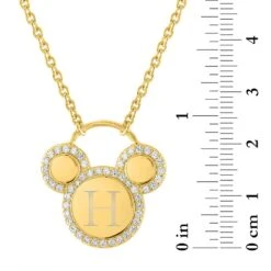 Disney Mickey Mouse Icon Gold Necklace By Rebecca Hook – Personalized -Disney 7401057287112 2