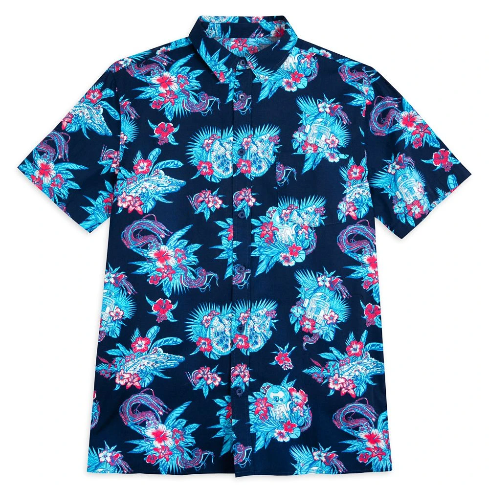 Disney Millennium Falcon And R2-D2 Woven Shirt For Adults – Star Wars 3 Disney Millennium Falcon And R2-D2 Woven Shirt For Adults – Star Wars